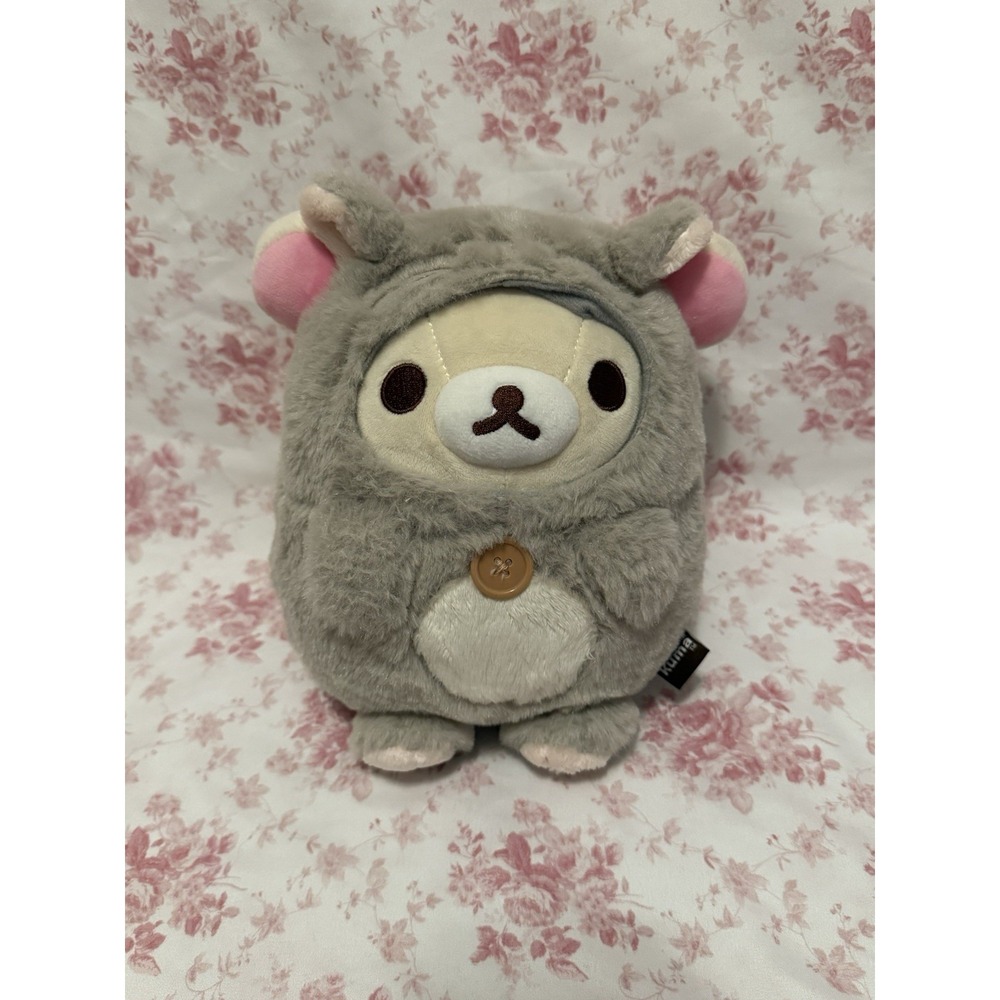 Rilakkuma Korilakkuma Gray Chinchilla Plush San-X Stuffed Animal 8"